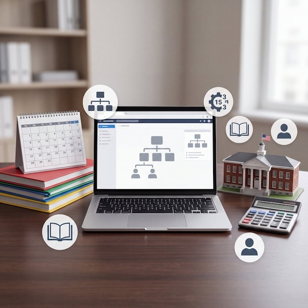 Student completing an online application
