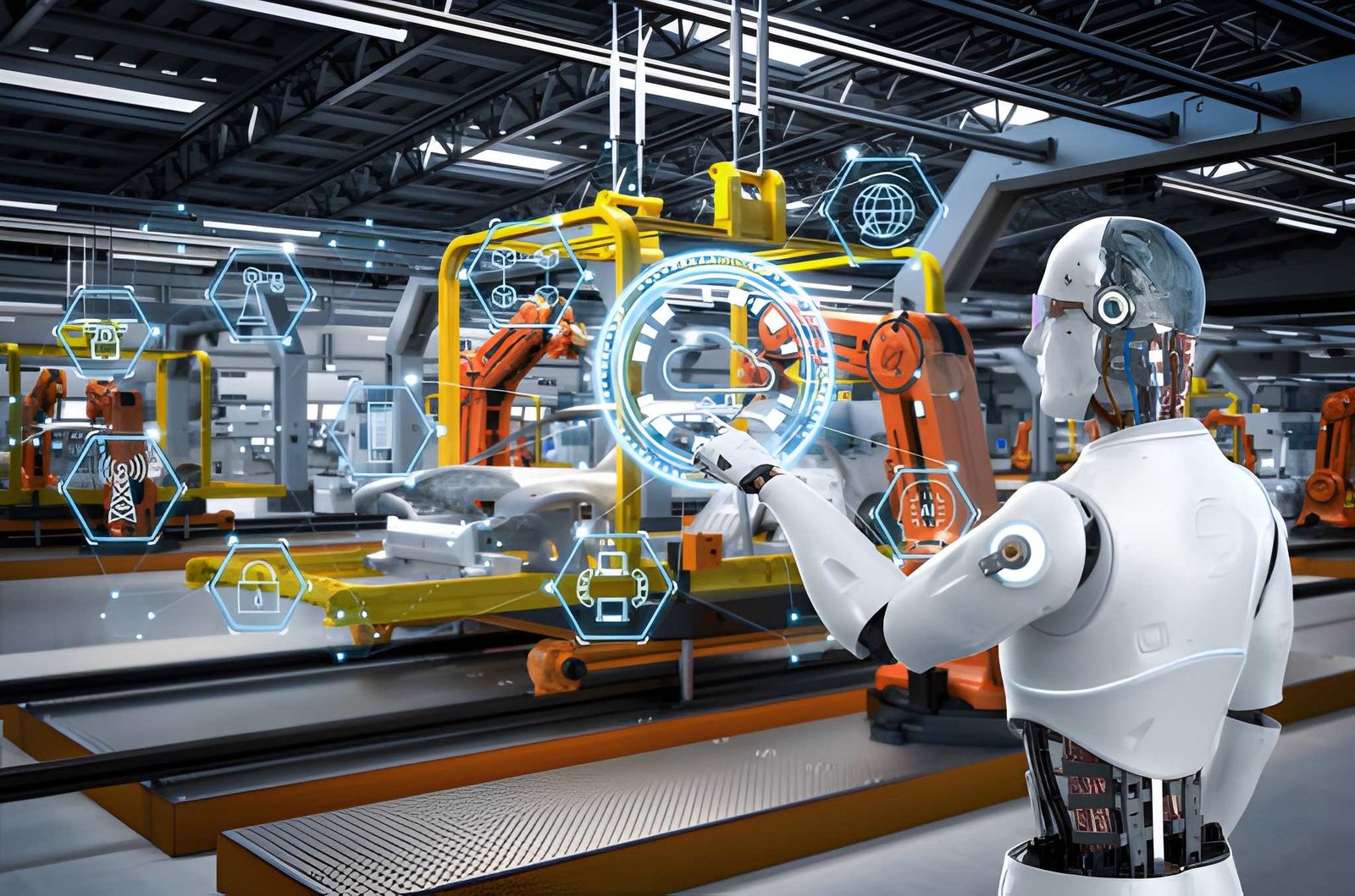 Automated production line in a factory