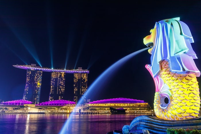 Singapore skyline at dusk