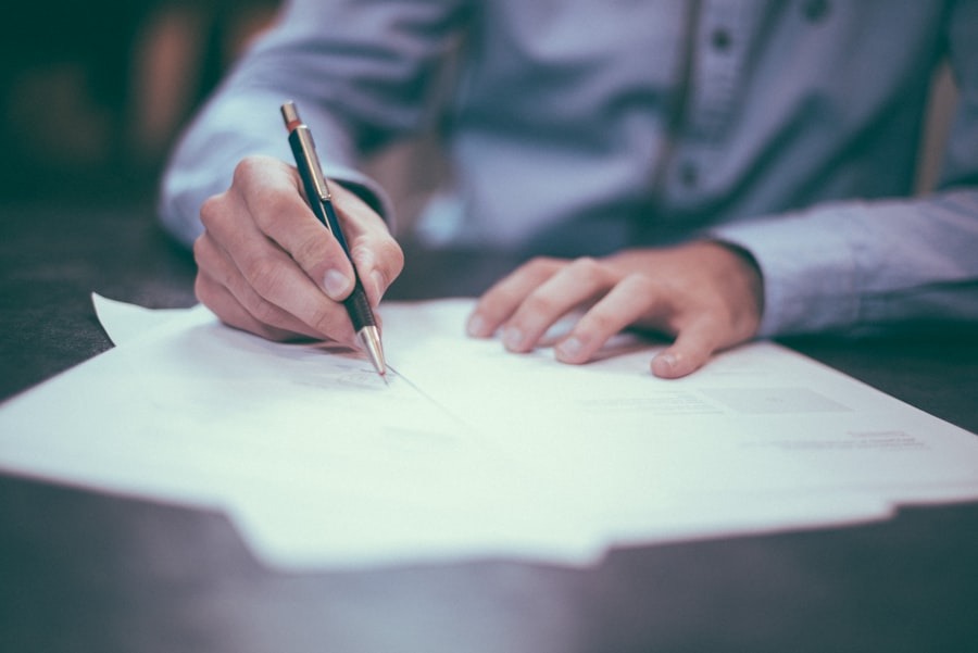 Insurance policy documentation being reviewed